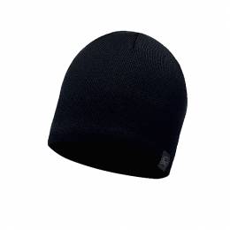 Knitted & Polar hat  Solid Black